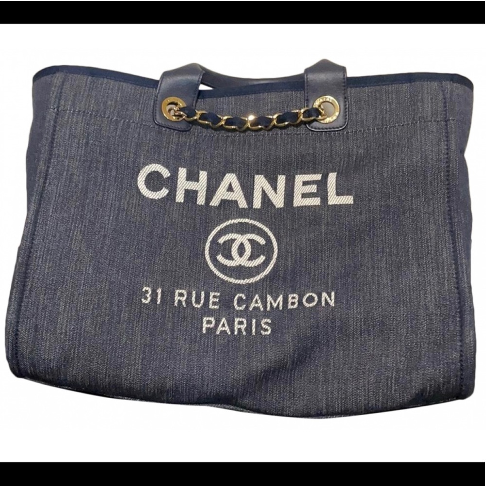 Chanel Medium Denim Deauville Tote Blue